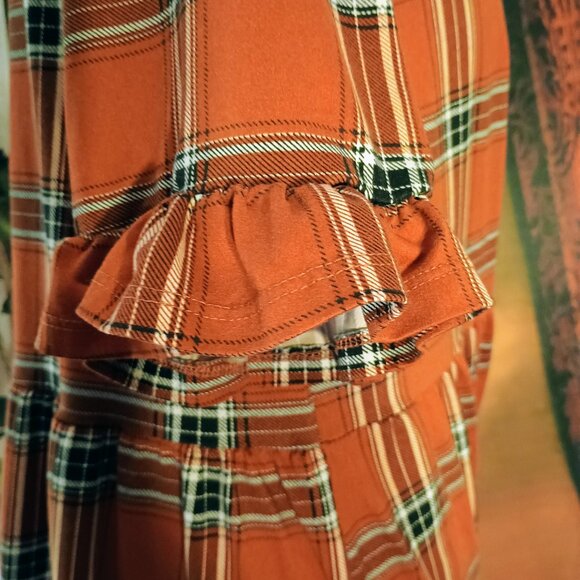 EUC: Tiffany & Grey Sze 3X Orange Plaid Shift Dress - Picture 4 of 6